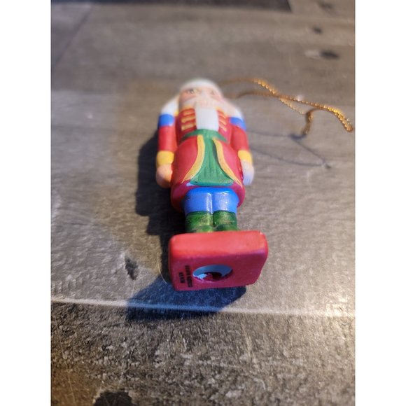 Ceramic nutcracker soldier red blue green ornament xmas - Picture 3 of 6